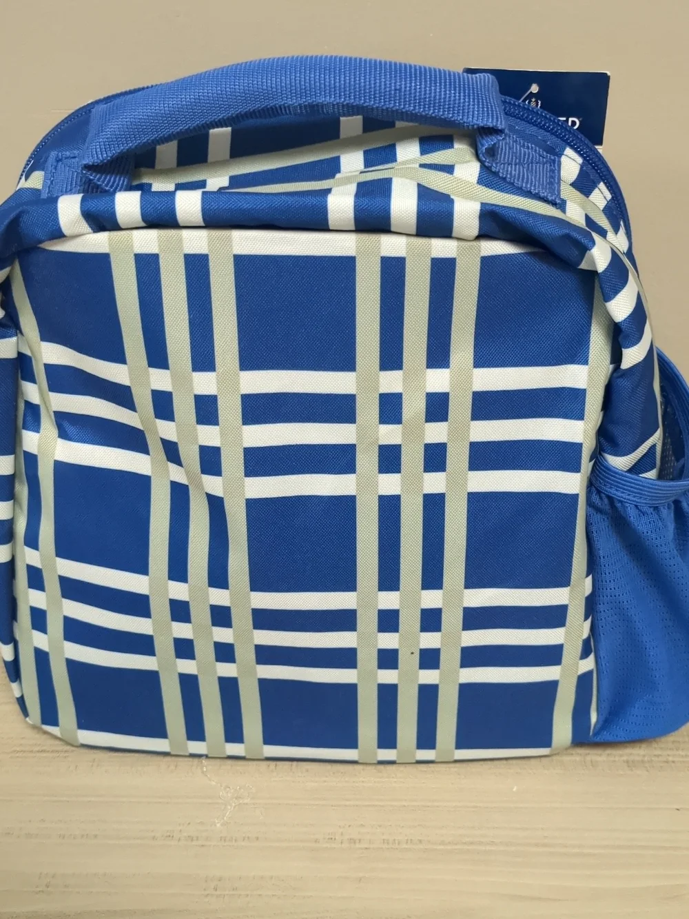 Simplified Blue Plaid Lunch Tote by Simplified